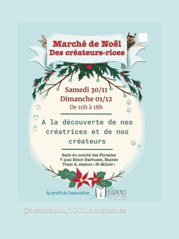 Marché de Noël au profit de l'association 1000 Moustaches